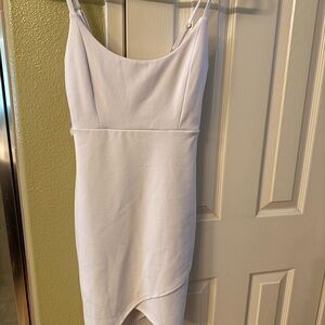Guess White Asymmetrical Bodycon Mini Dress
